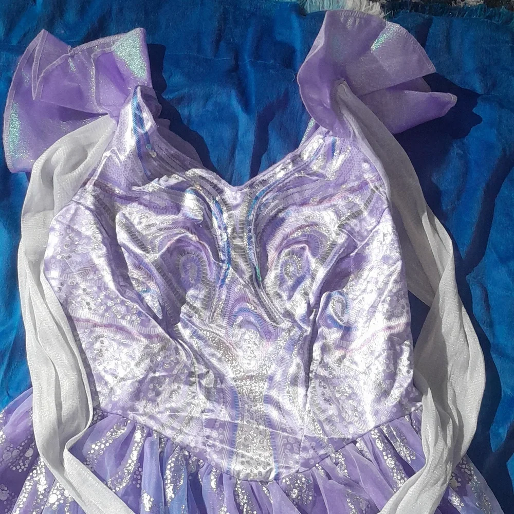 Wicked's "The Good Witch" Purple 3 Layer Glitter Princess Costume Dress - Picture 3 of 13